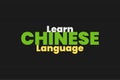 Learn Chinese Language flat typography vector design